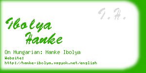 ibolya hanke business card